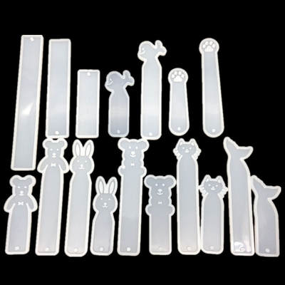 diy Crystal Dripping Glue Fish Tail Bookmark Mold Jewelry Dripping Glue Ruler Mold Cute UV Glue Mirror Mold