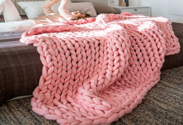 Amazon Nordic Thick Wool Handmade Blanket Blanket Knitted Blanket Blanket Blanket Sofa Cover Blanket Thick Blanket