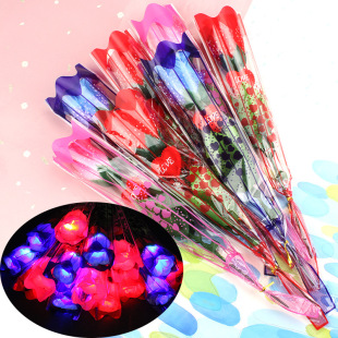 520 Tanabata Valentine's Day Gift Luminous Toy Simulation Rose School Night Market Stall Hot Gifts for Girls