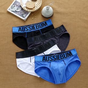 Men's triangle underwear low waist breathable elastic three-dimensional bag close-fitting comfortable pure cotton AU3-M200