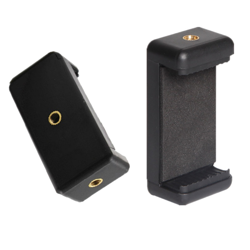 E-character mobile phone clip tripod head adapter fixed horizontal and vertical selfie stick clip AR game gun clip double hole