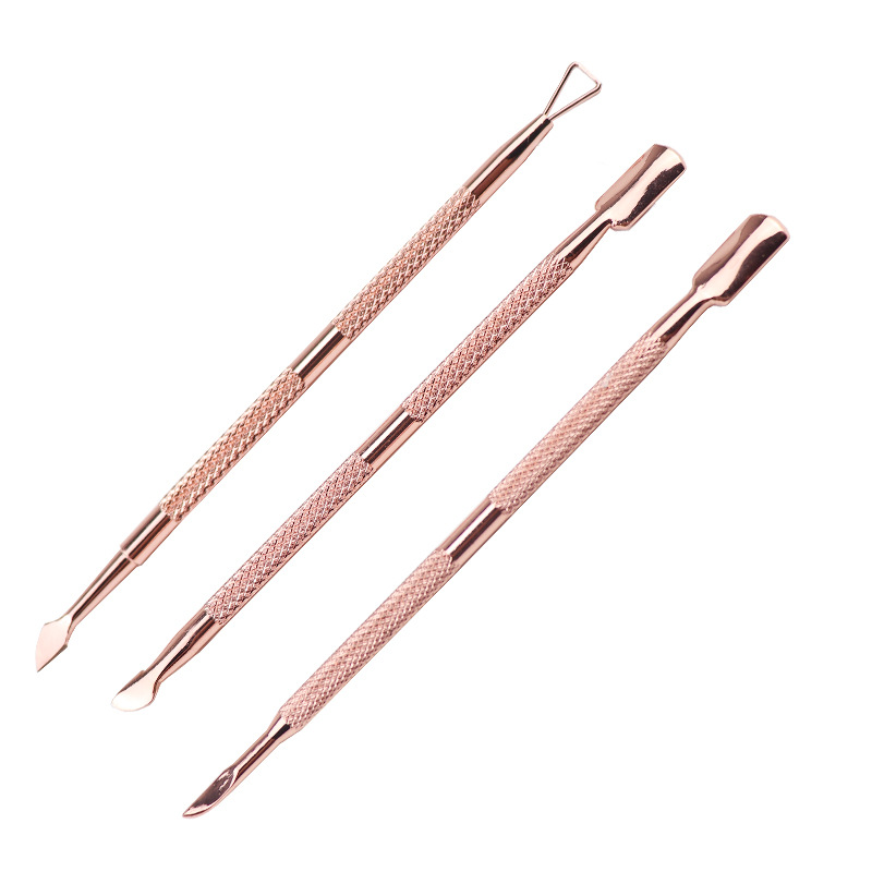 Stainless Steel rose gold nail art tool set steel push nail art supplies set Yangjiang factory nail cross-border