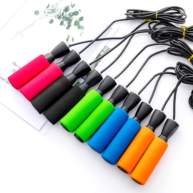 H542 student fitness jump rope plastic training jump rope bearing handle jump rope PVC rope test jump rope