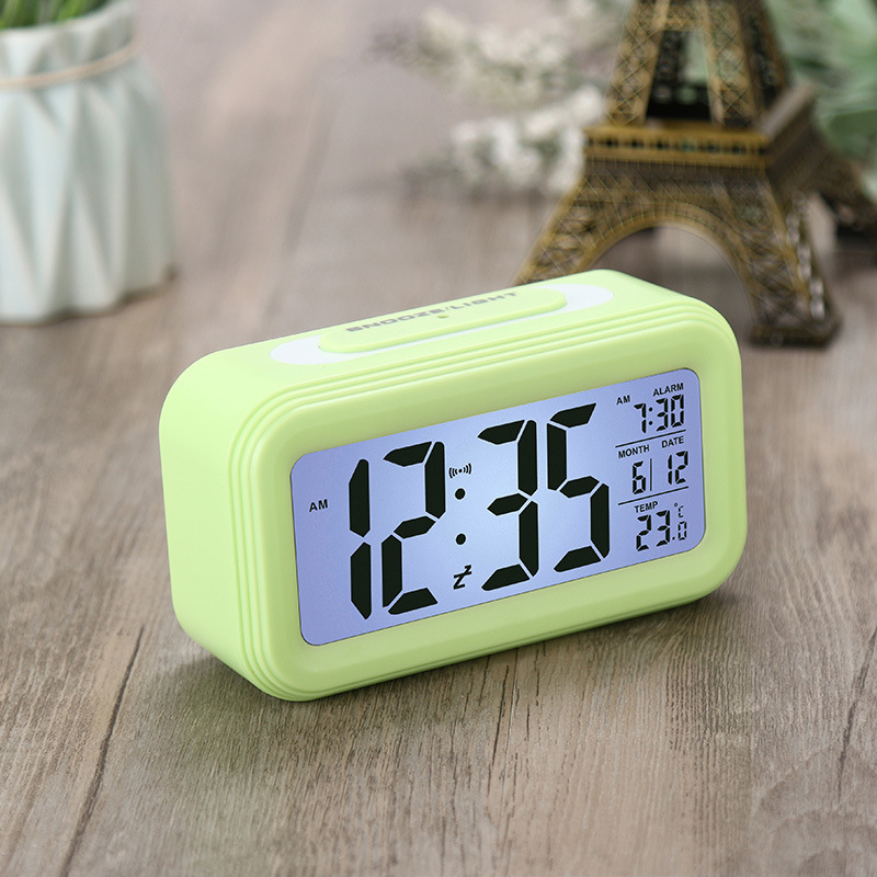 New Chinese Large Screen LCD Electronic Clock Multifunctional Smart Clock Luminous Mute Alarm Clock Electronic Digital Clock 3#