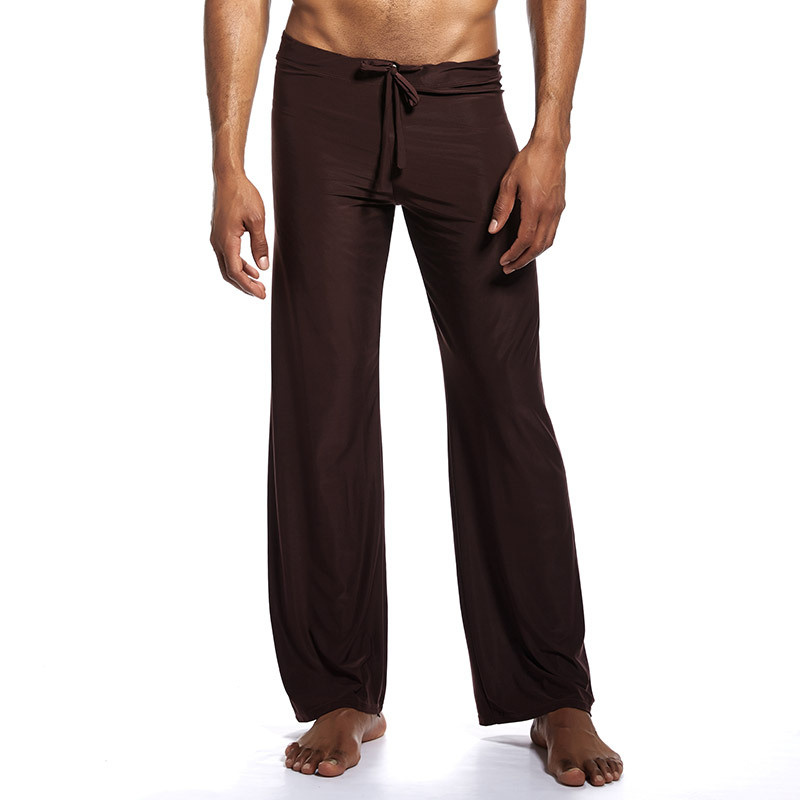 Men's Home Pants Pajama Pants Solid Color High-end Fabric Fashion All-match Ice Silk plus size Pants Simple Casual Yoga Pants