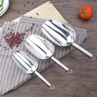 Food grade thickened ice shovel stainless steel ice shovel food shovel flour tea multi-purpose shovel feed shovel popcorn shovel
