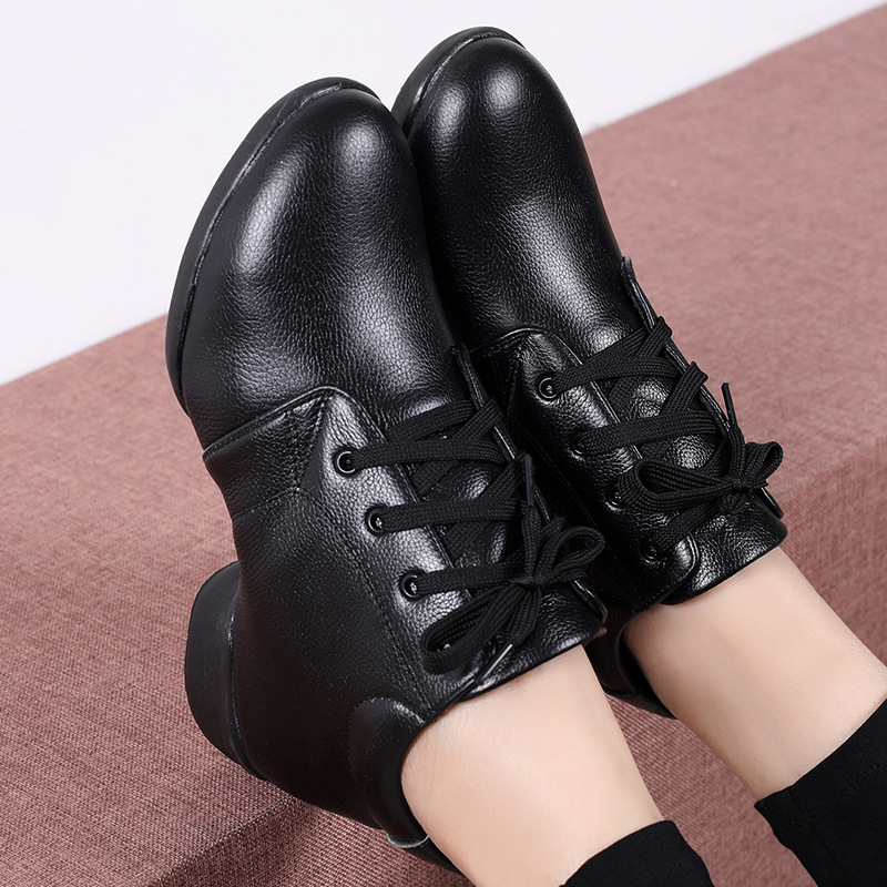 Autumn and Winter square dance shoes female adult mid heel soft bottom Dancing Shoes dance shoes competitive aerobics cheerleading shoes