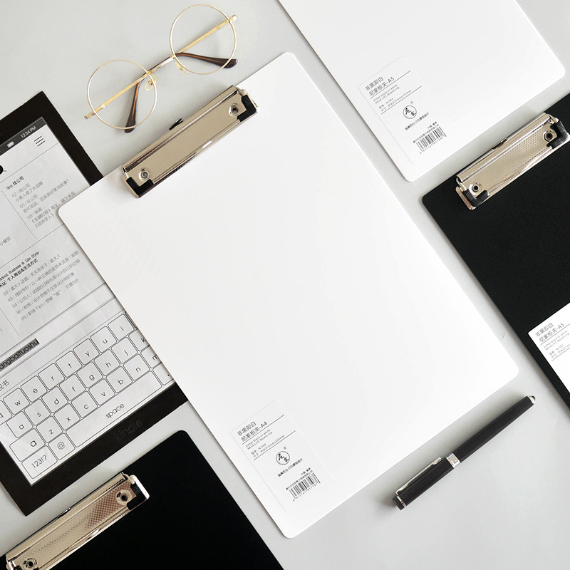 Simple office non-black or white A4A5 writing board clip pad file splint plastic reading board solid color writing board