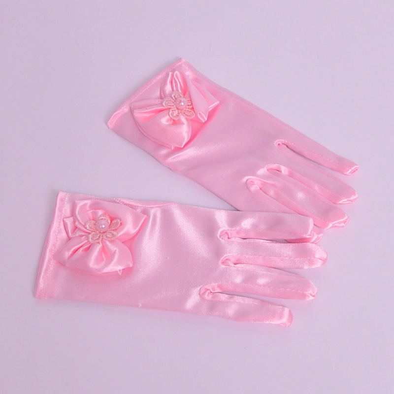 Kinderkleid Tanzkleidung Prinzessinnenkleid Zubehör Performance Handschuhe Blumenmädchen Schleife Kleid Spezielle Schleife Handschuhe_voghion.com