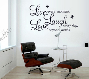 Foreign trade hot sale live Laugh Love English letter wall stickers to map custom proverbs stickers removable