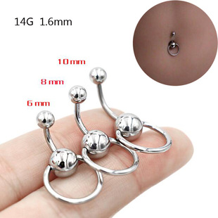 Cross-border hot sale titanium steel sexy classic ring navel nail card ball navel ring navel ring navel buckle
