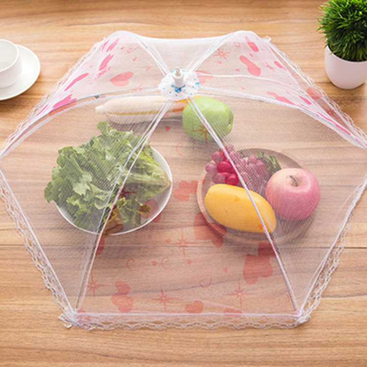 Factory direct supply anti-fly table cover lace round folding dish cover folding food cover meal cover