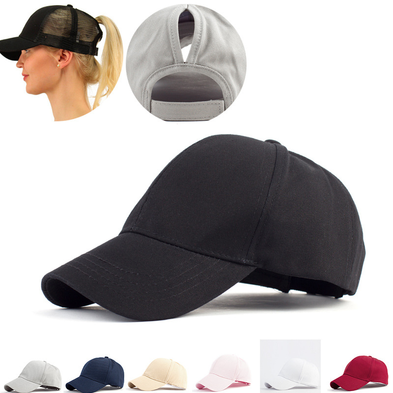 2020 new spring and summer women's hat ponytail baseball cap cotton back opening sun hat without CC label cap