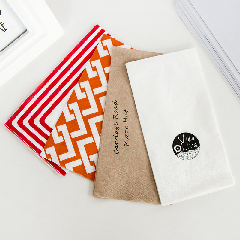 Color napkin square tissue advertising printing tissue printable LOGO hotel Western food cafe 40*40