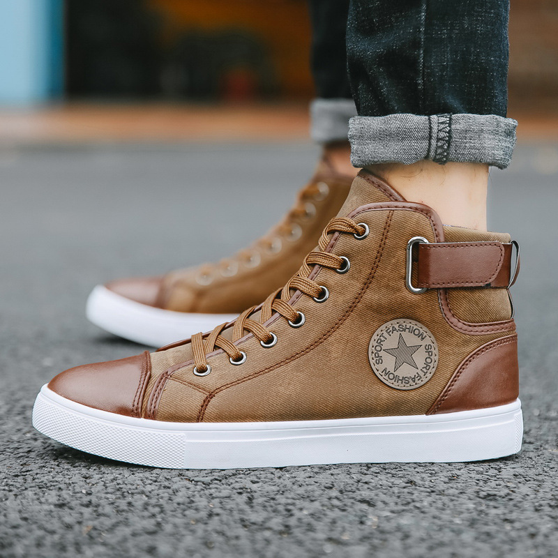 2023 New Simple All-match Foreign Trade AliExpress Large Size High-top Men's Shoes Lovers Shoes Skate Shoes Casual Shoes 48 Size
