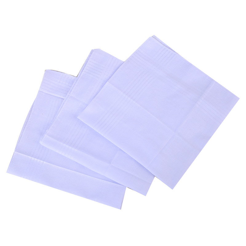 Amazon Pure Cotton Men's Handkerchief European and American Wedding and Funeral Universal White Handkerchief DIY Drawing Sweat Towel Pure White Square Towel