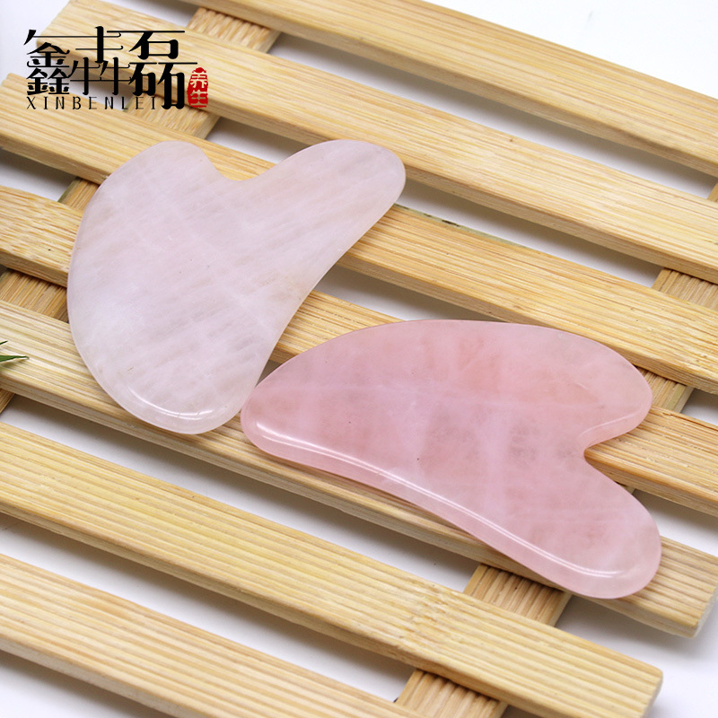 Natural powder Crystal health scraping plate factory direct V-shaped face body beauty care crystal heart-shaped scraping tablets