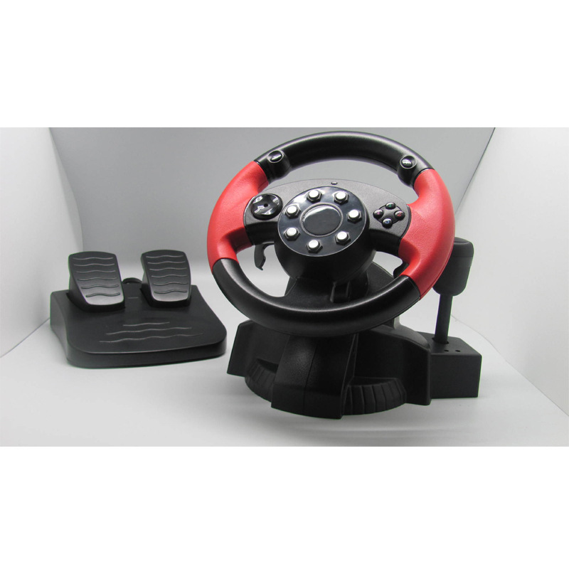 F1 PC game steering wheel Ps3/Ps2/STEAM all-in-one wired vibration steering wheel rubber grip