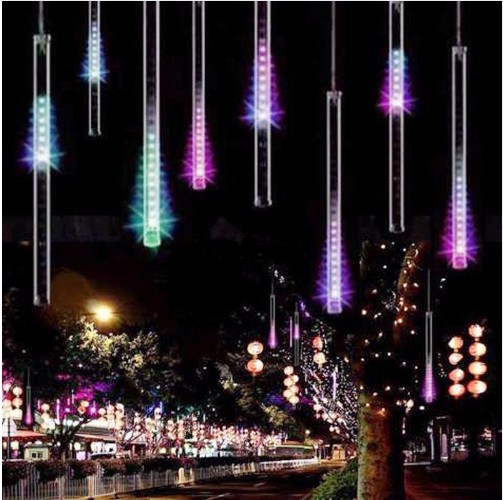 Highlight colorful meteor shower led lights flashing lights outdoor waterproof neon lights Christmas decoration lights string courtyard tree lights