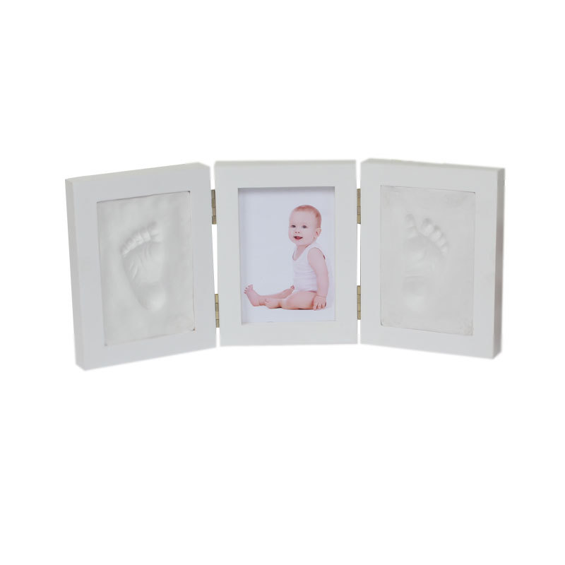 Hand and foot print photo frame newborn baby baby hand and foot print solid wood 30% discount one-year-old Souvenir Wholesale