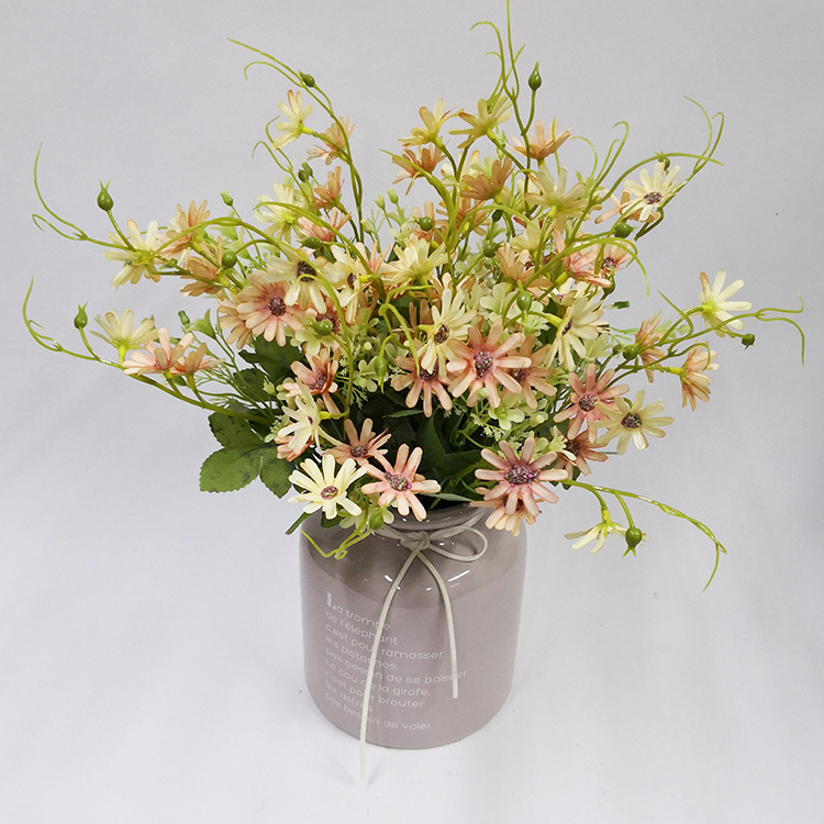 Little Daisy Home Decoration Simulation Flower Autumn Peacock Fence Flower arrangement Table Set Potted Flower North America Europe Silk Flower bouquet