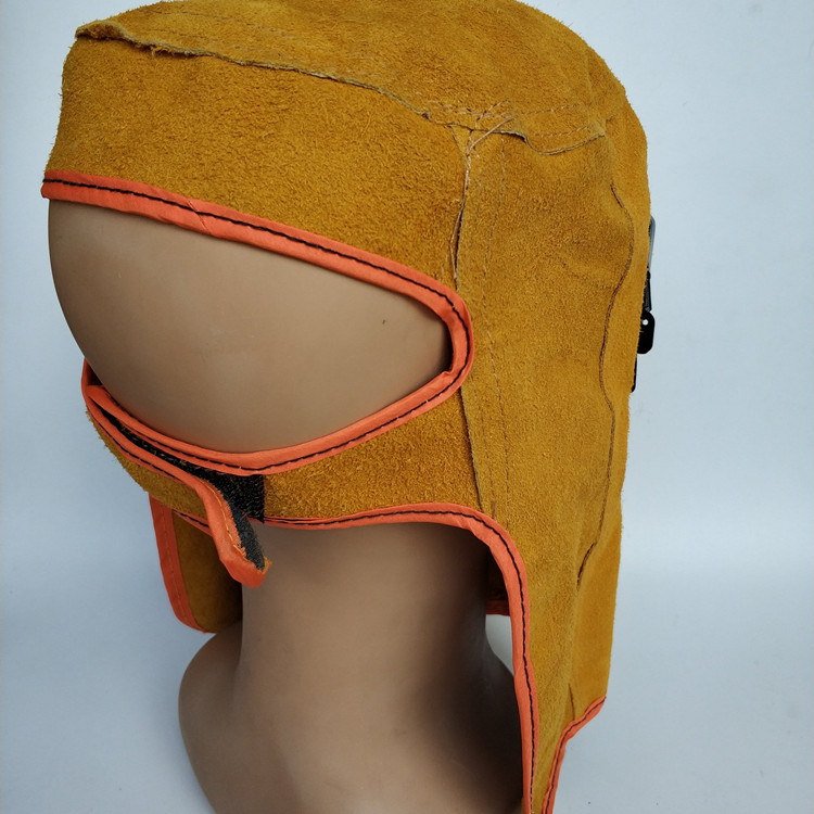 Wearable Full Cowhide Welding Mask Pullover Iron Frame Flip Welder Protective Mask Hat Welding Special