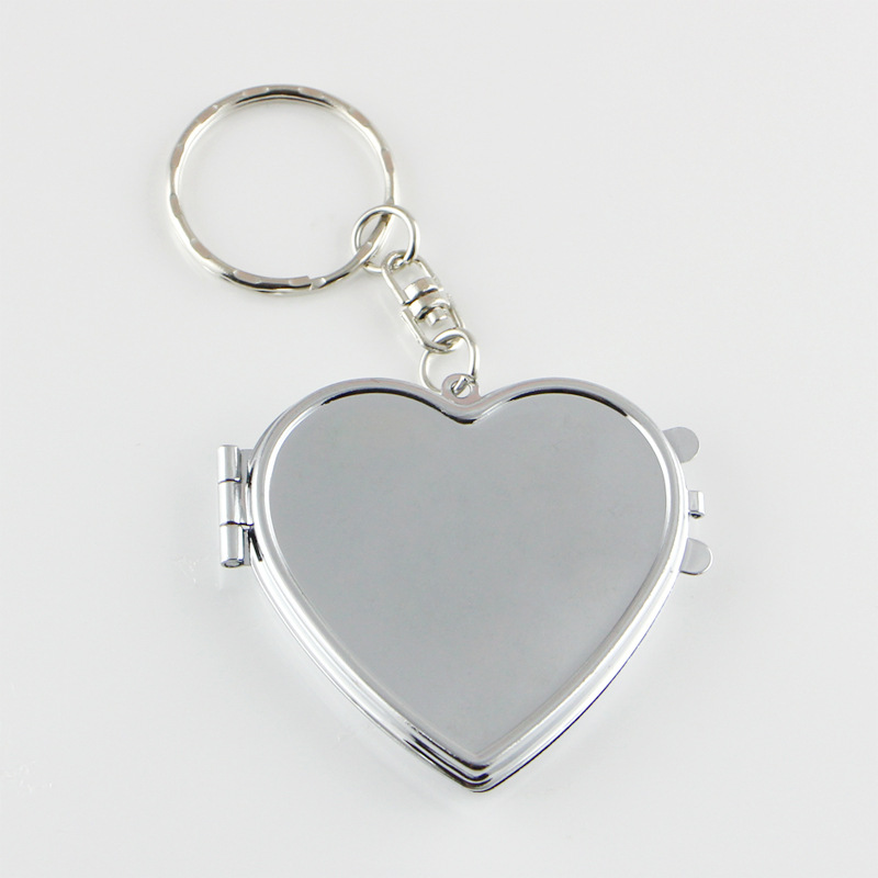 Japanese and Korean Creative Portable Double-sided Folding Small Mirror logo Fixed Makeup Mirror Plus LOGO Jewelry DIY Keychain