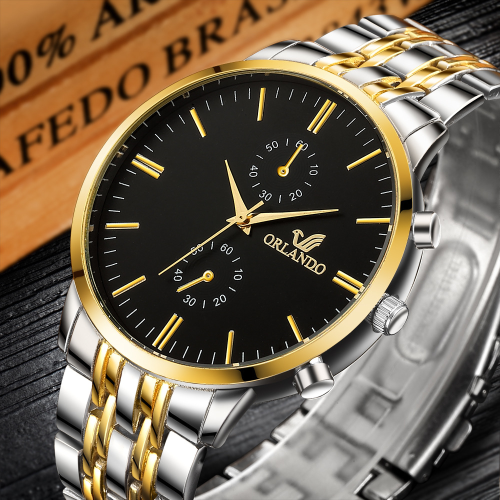 New Model ORLANDO Men's Alloy Watch for International Trade, Gift Watch for Men, Factory Steel Strap