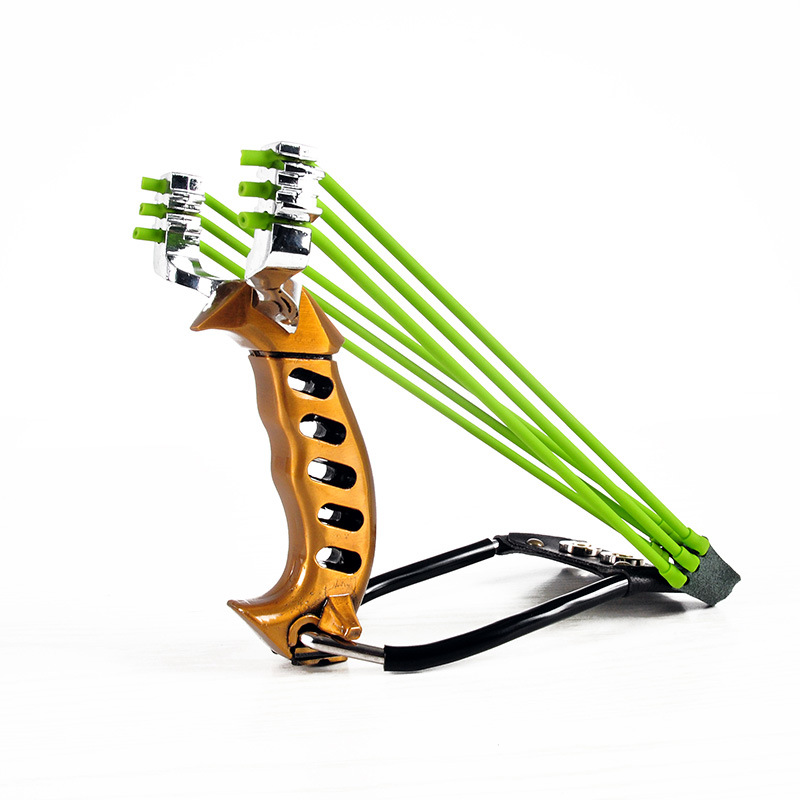 Factory direct supply three-card wrist rest labor-saving fish shooting assassin slingshot traditional outdoor fishing competitive toy accessories