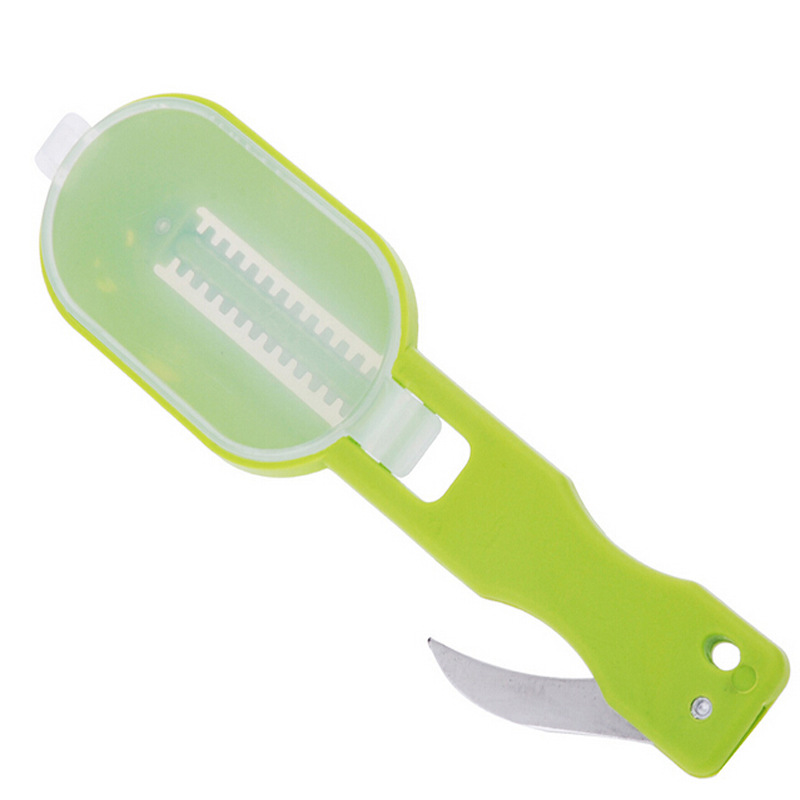 Stainless steel fish scale Shaver with cover fish scale scraper fish killer Planer knife fish scale killer Planer knife fish scale brush
