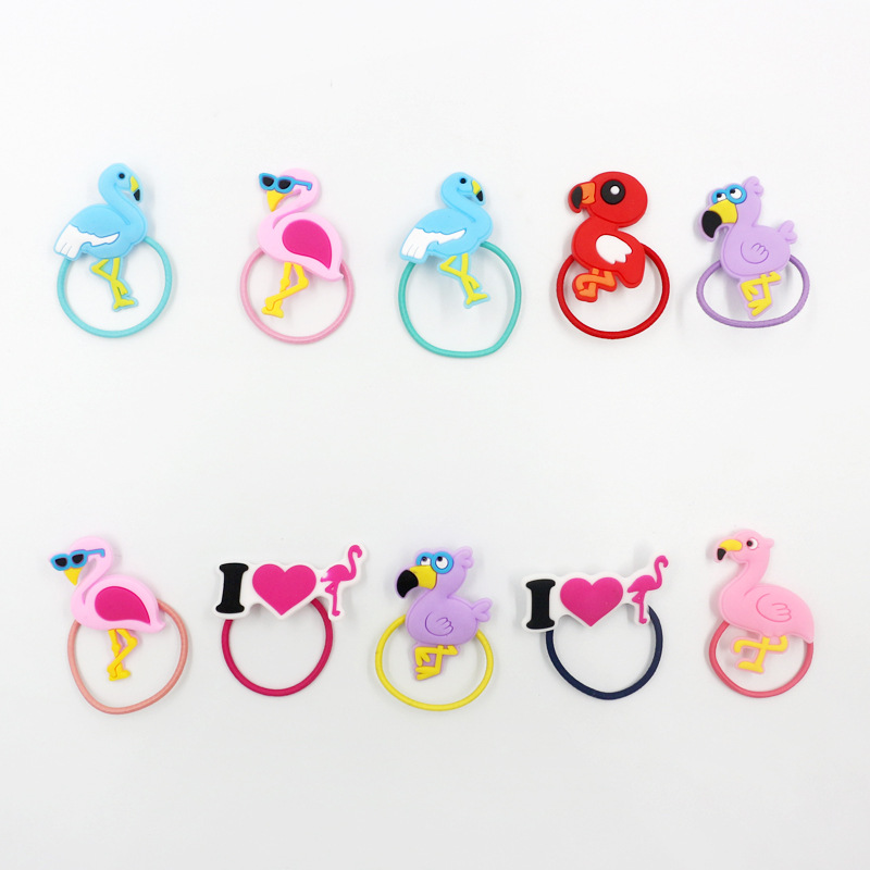 New cross-border children's hair accessories PVC unicorn mermaid Dinosaur Baby rubber band children's hair band girl's head rope