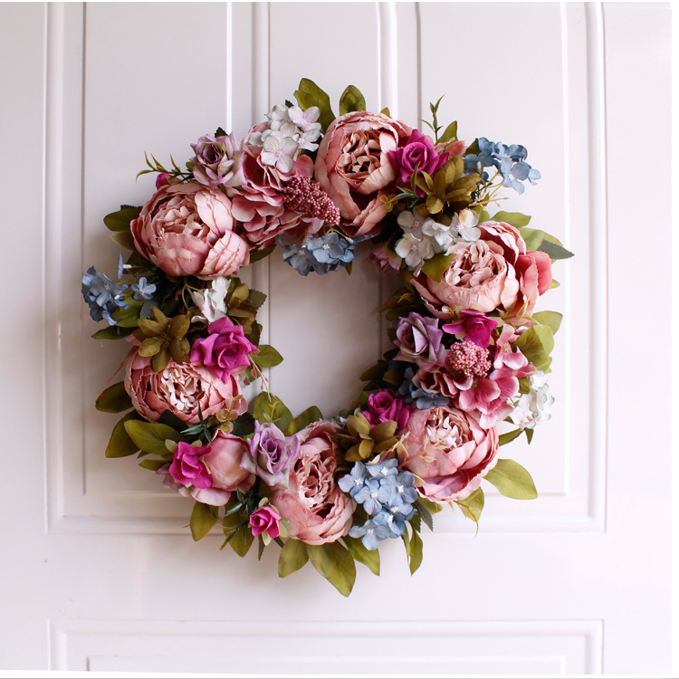 Simulation wreath door ornaments wall ornaments peony wreath AliExpress Amazon source wedding photography