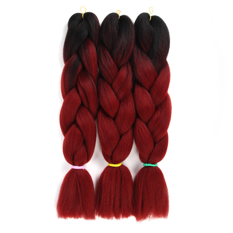 New dyed wig braid double color gradient chemical fiber big braid jumbo braid hair high temperature silk dirty braid