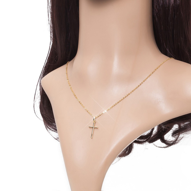 European and American cross-border jewelry cross pendant necklace clavicle chain fashion simple necklace factory wholesale
