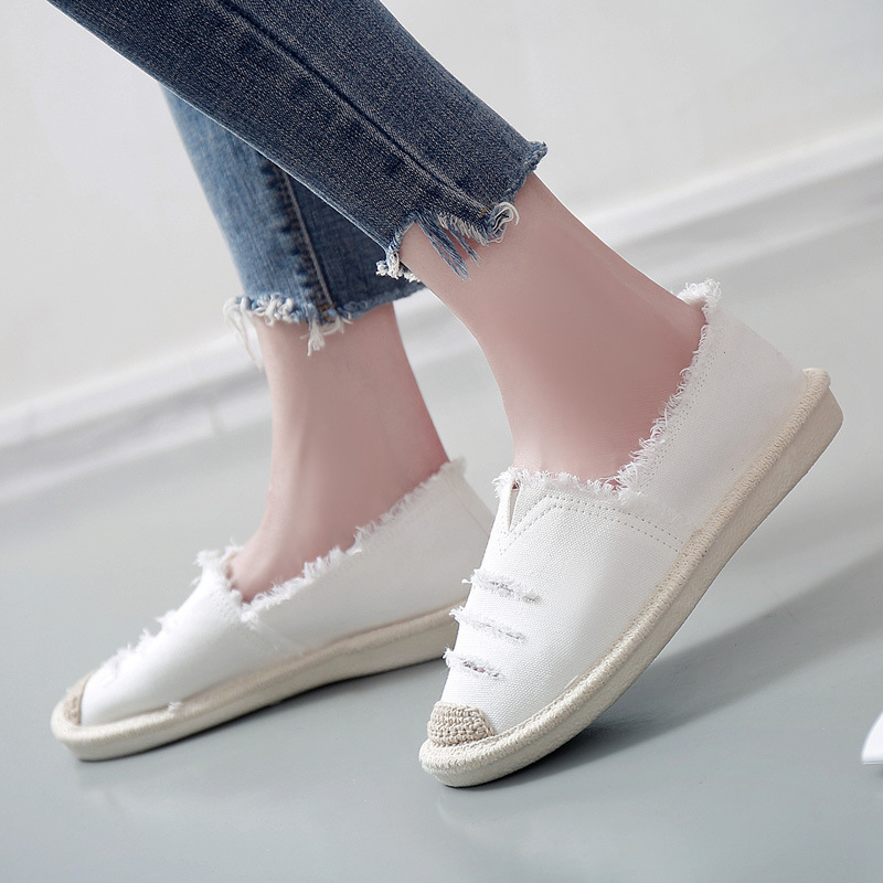Summer Breathable Fisherman Shoes Women's Straw Woven Student All-match Slip-on Lazy Shoes Flat Fragrant Style New Soft Bottom Women's Shoes
