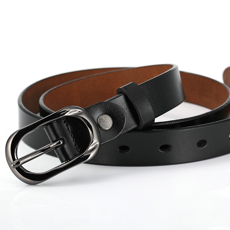 New ladies cowhide belt buckle leather belt casual fashion thin belt manufacturers wholesale a generation of hair