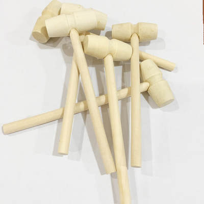 Factory direct solid wood Mini small mallet strike Planet Cake wooden hammer children flat toy spot small hammer