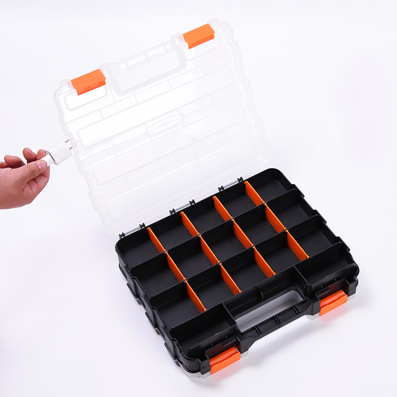 Double-sided portable plastic hardware tool accessories box electronic components sorting box parts Box storage box spot