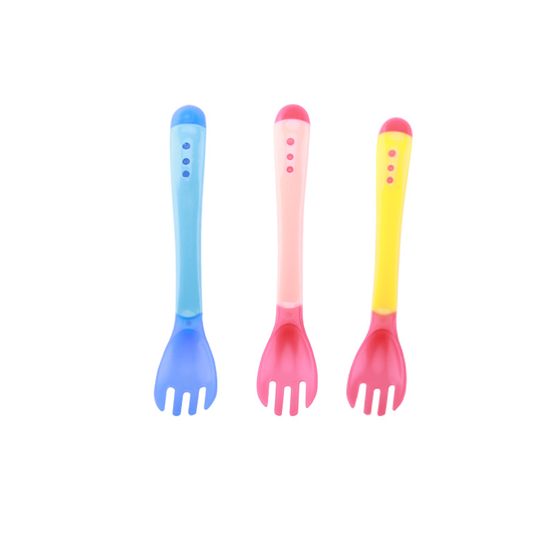 Factory direct supply baby shop baby tableware soft head safety temperature spoon feeding medicine baby temperature soup spoon spoon wholesale
