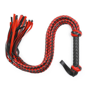 Sex products must be hand -handedly disperse PU multiple black -red woven handle leather whip couple adult braids whip