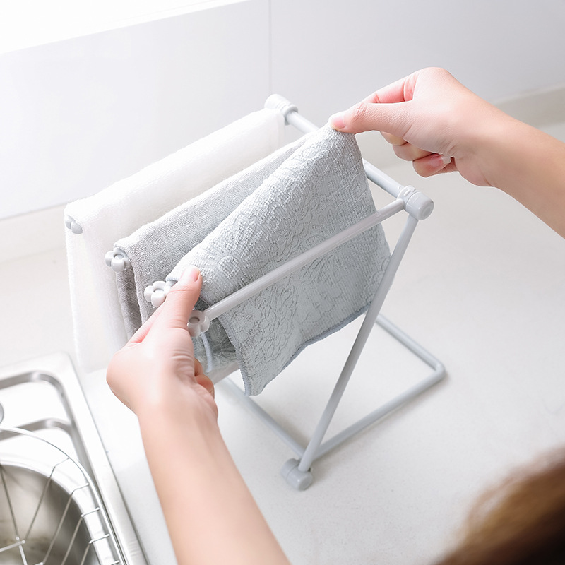 J207 Folding Rag Storage Rack Kitchen Countertop Dish Cloth Hanger Rack Storage Rack Rack Rack for Mugs