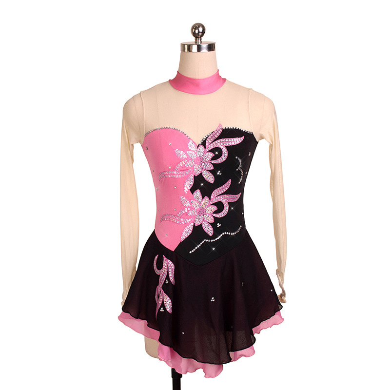 Customized Children's Adult Pattern Skating Suit Girls' Performance Costume Competition Test Skirt 23 Color Optional Color-matching Diamond