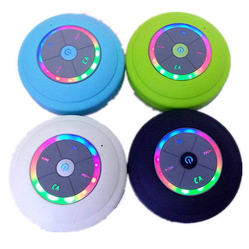 Factory wholesale Q9 Radio card LED Bluetooth speaker wireless bts06 bathroom waterproof suction cup wireless small stereo