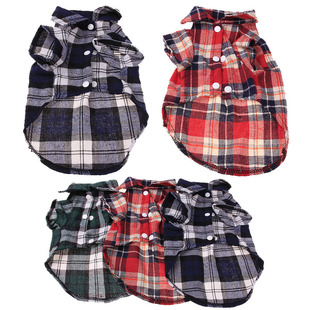 Pet dog dog clothes autumn and winter shirt handsome plaid shirt dog clothes than bear Schnauzer clothes spot