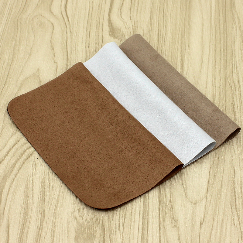 Imitation Suede Glasses Cloth Grey Brown Microfiber Island Silk Soft Glasses Double-sided Fleece Wipe for Mobile Phone