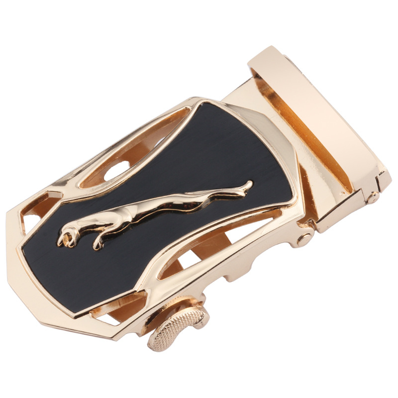 Factory direct 4.0 belt automatic buckle men's belt buckle alloy black two-piece set can be customized LOGO