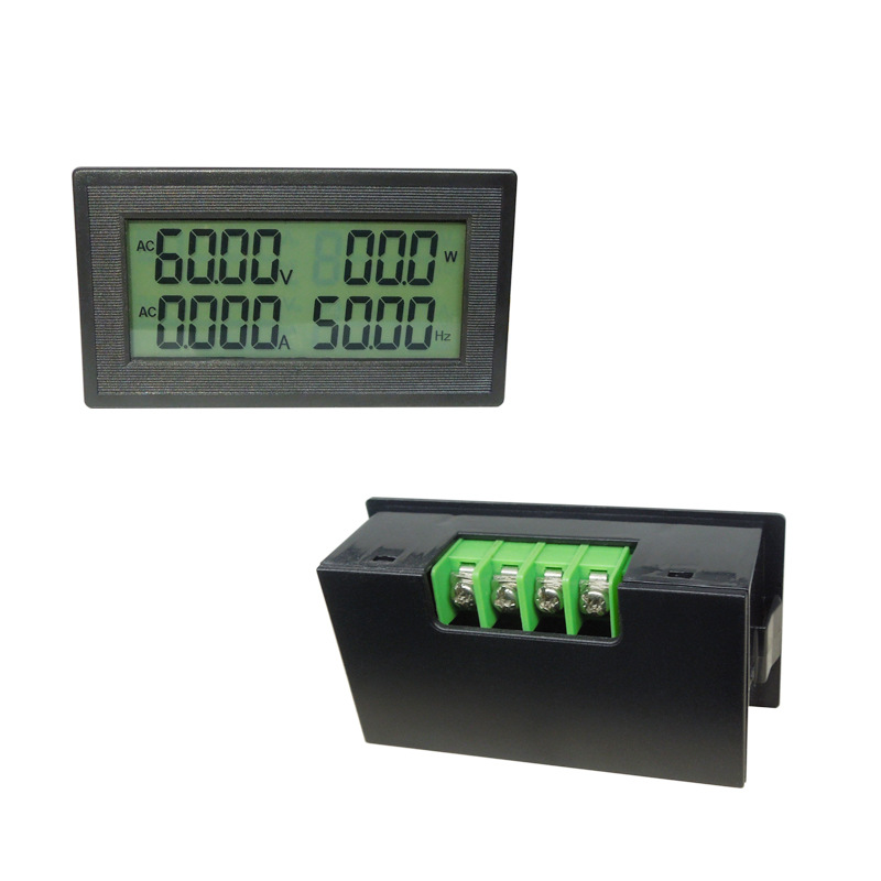 LCD multi-function AC voltage and current measurement meter power frequency power kilowatt hour display 110V220v