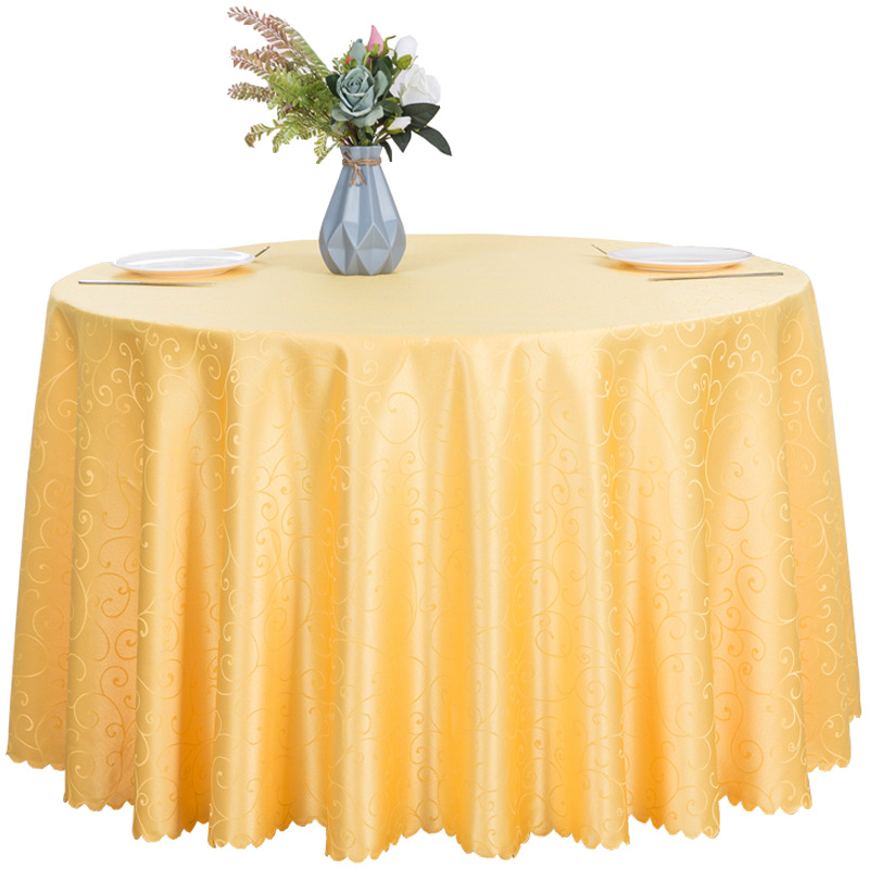 Wholesale hotel round table cloth simple high-end jacquard table cloth wedding banquet Western restaurant table cloth round table cloth