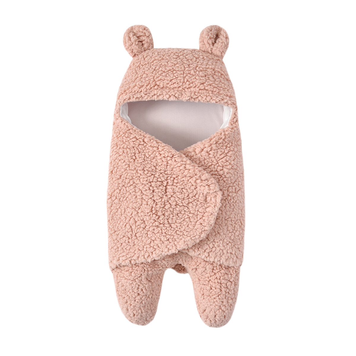Baby Super Soft Autumn and Winter Plush Swaddling Baby Cartoon Wool Lamb Cushion Blanket Baby Bag