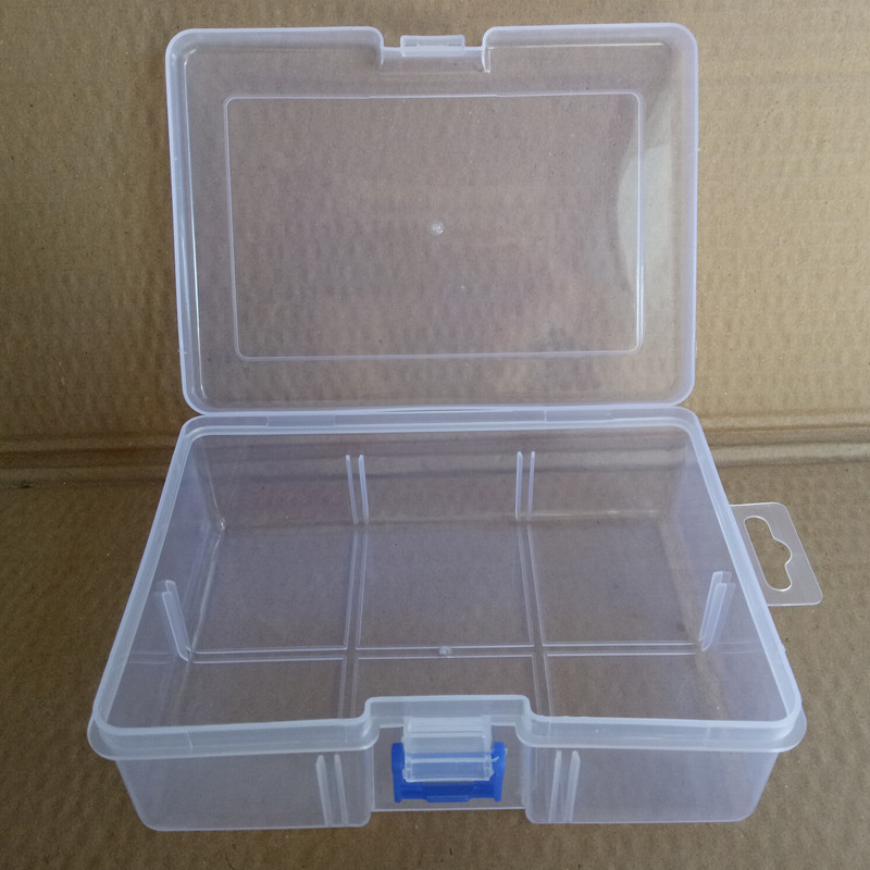 Large 6-compartment Transparent Plastic Box Quilt Holder Storage Finishing Inner Empty Box Lid Hardware Tool Finishing Box